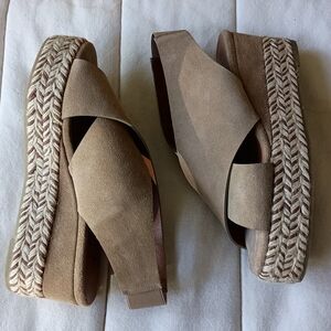 Aquatalia Beige Espadrille Wedge Sandals_37